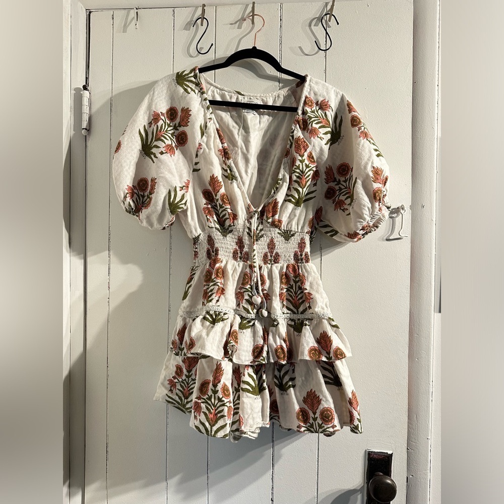ANTHROPOLOGIE Floral Puff Sleeve Romper